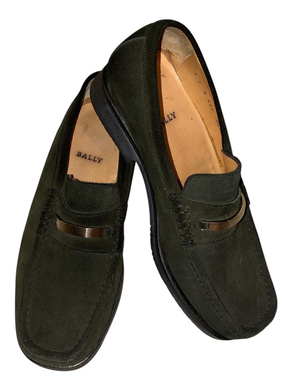 Sz 8W Vintage Bally Rubico Suede Drivers Loafers dress shoes Sz 8 Wide Italy